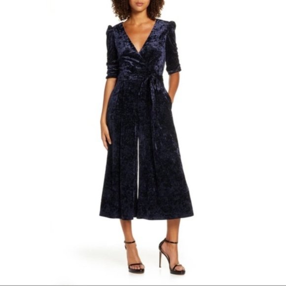 Chelsea28  - Velvet Glitter Wide Leg Jumpsuit - Picture 1 of 8